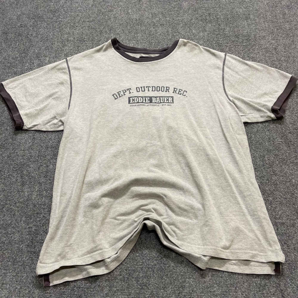 Eddie Bauer American Flag XL T-shirt grey color with dark grey trim